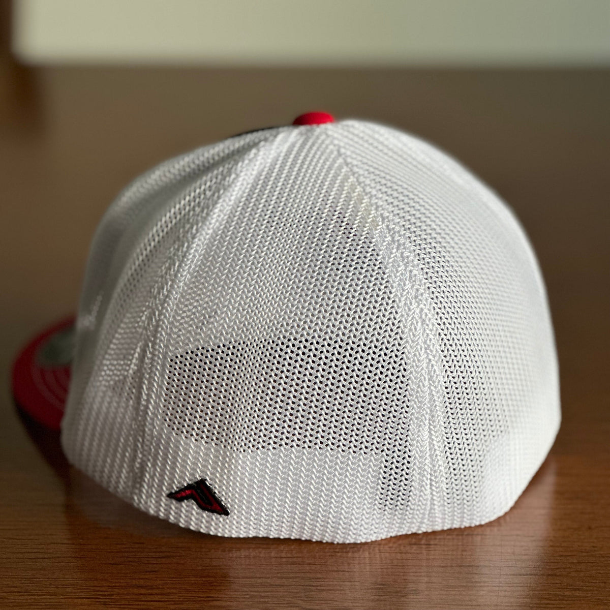 Lumbee Native D Series Flex Fit Red Trucker Hat-Small