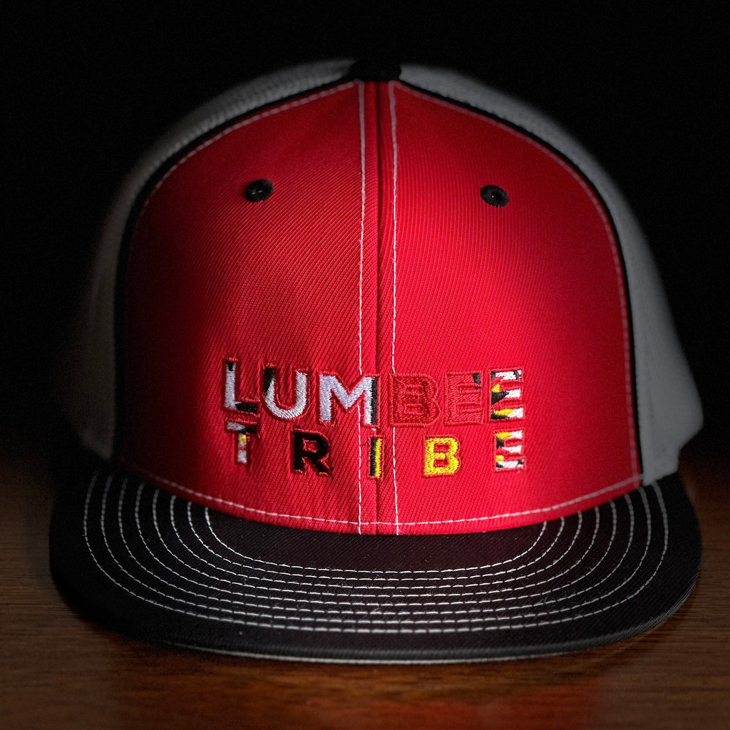Lumbee Native D Series Flex Fit Red Trucker Hat-Small