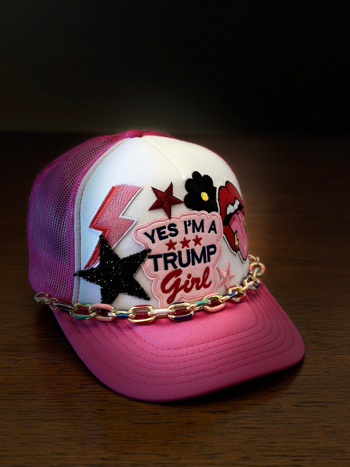 Trump 2024 Trucker Hat-Pink