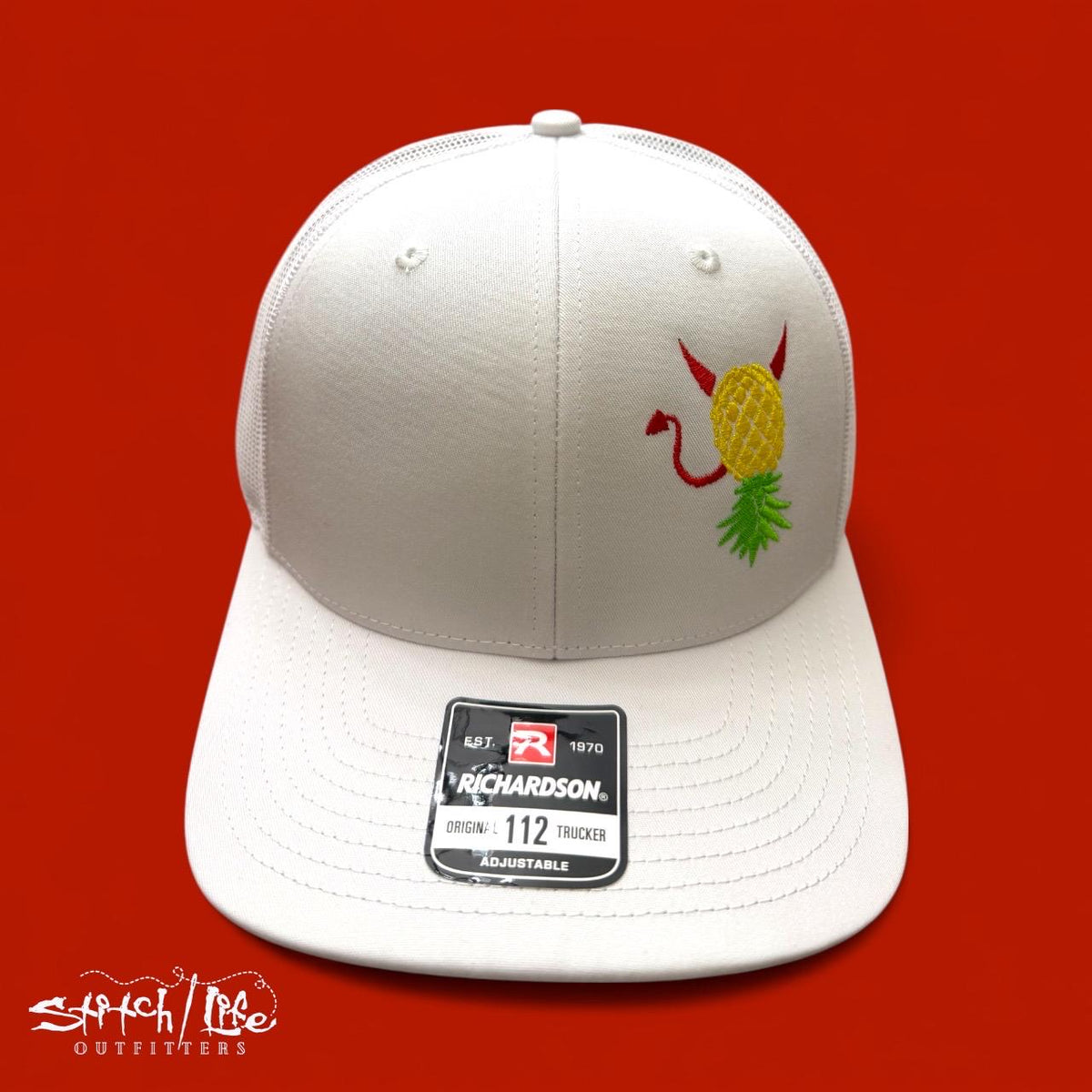 Upside Down Pineapple Devil Horns and Tail Trucker Hat