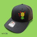 Upside Down Pineapple Devil Horns and Tail Trucker Hat