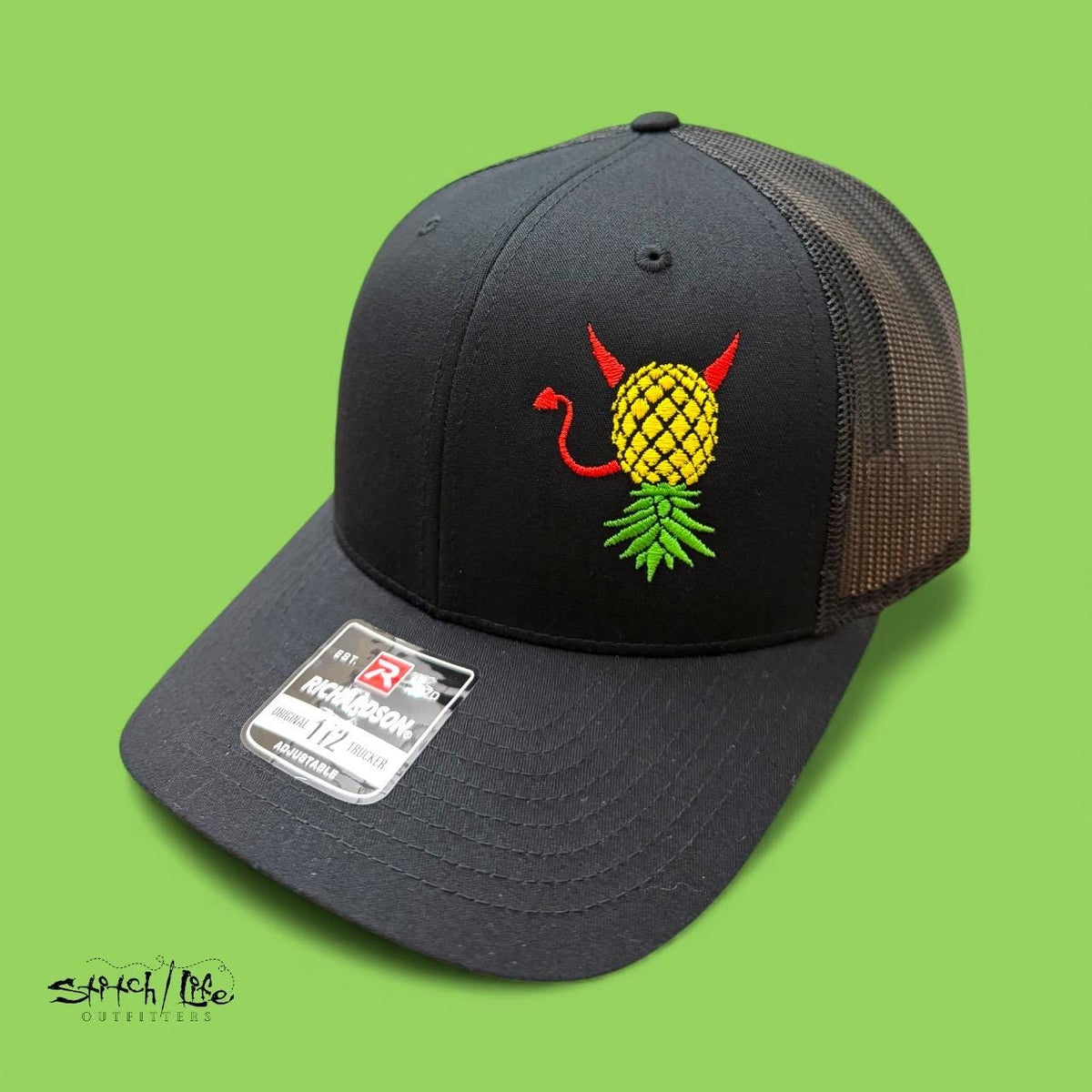Upside Down Pineapple Devil Horns and Tail Trucker Hat