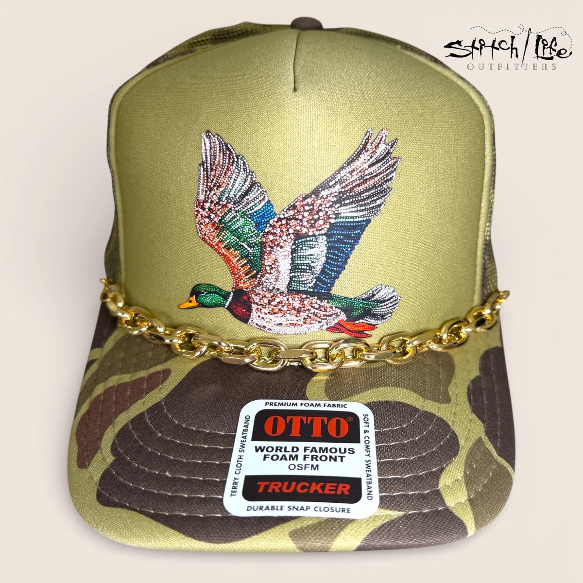 Rhinestone Mallard Duck Trucker Hat