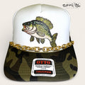 Rhinestone Bass Camo Trucker Hat