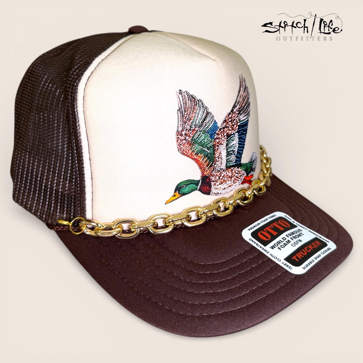 Rhinestone Mallard Duck Trucker Hat