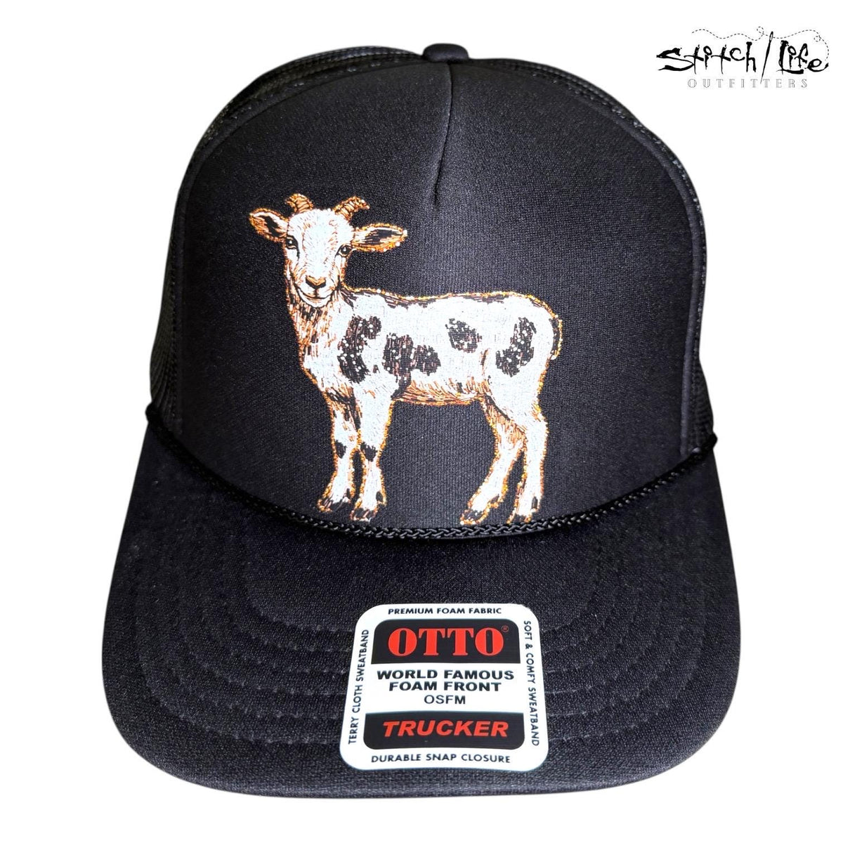 Rhinestone Goat Trucker Hat