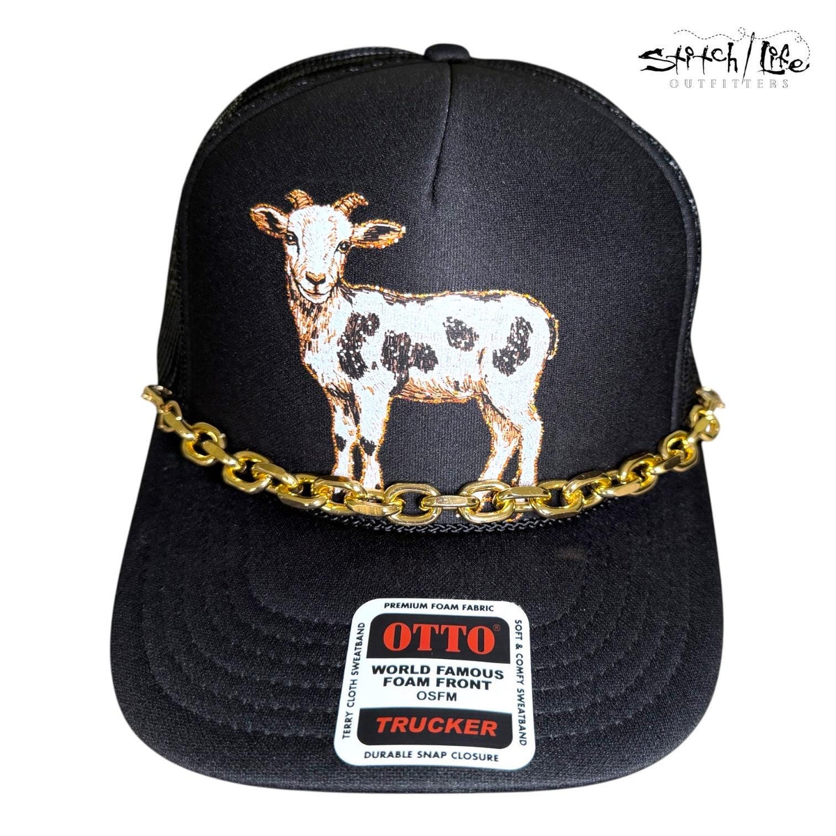 Rhinestone Goat Trucker Hat