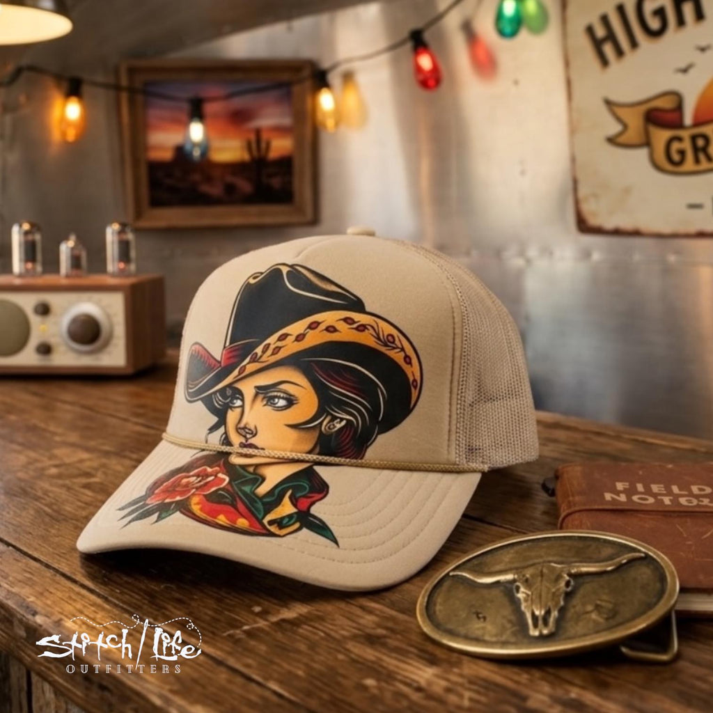 Vintage Cowgirl Trucker Hat