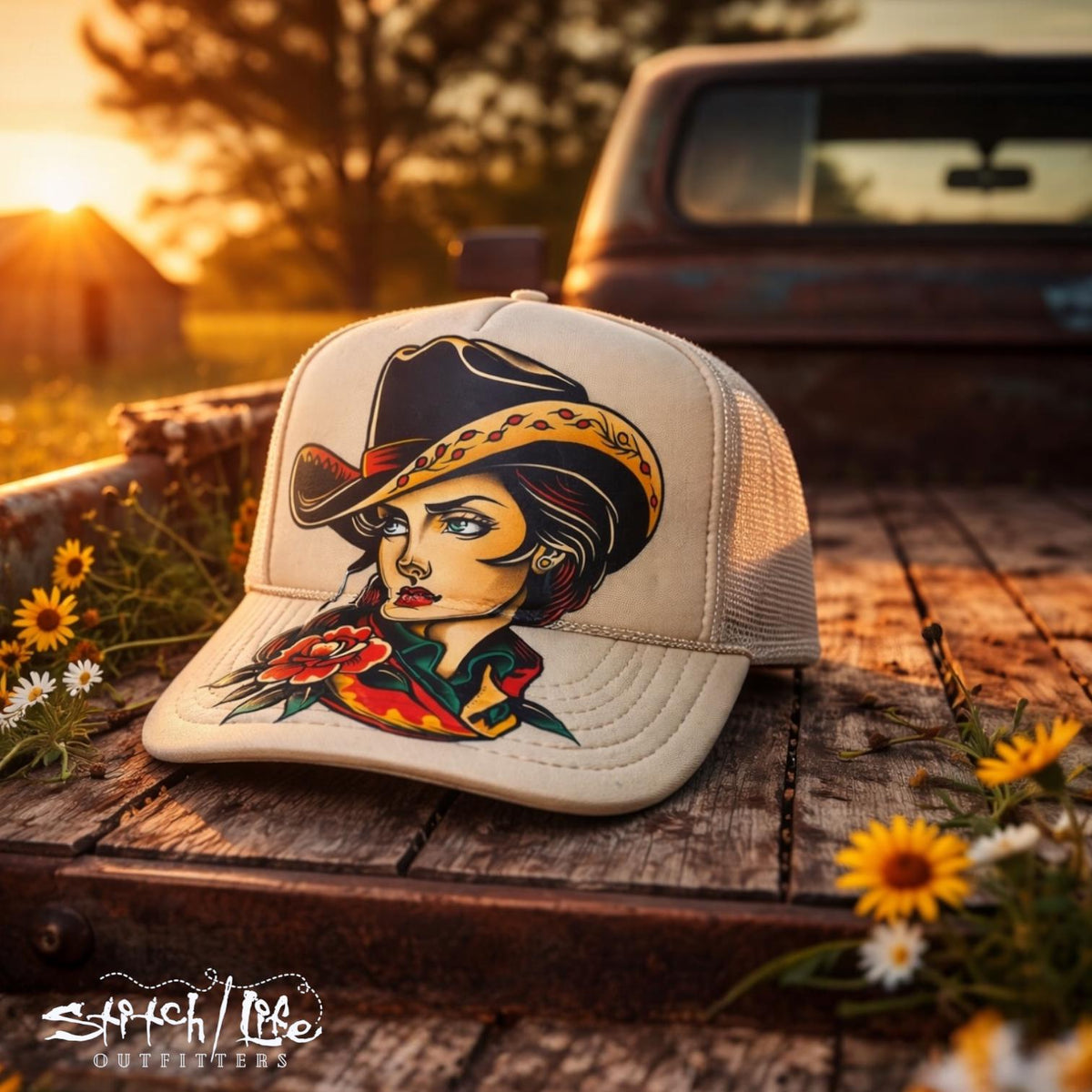 Vintage Cowgirl Trucker Hat