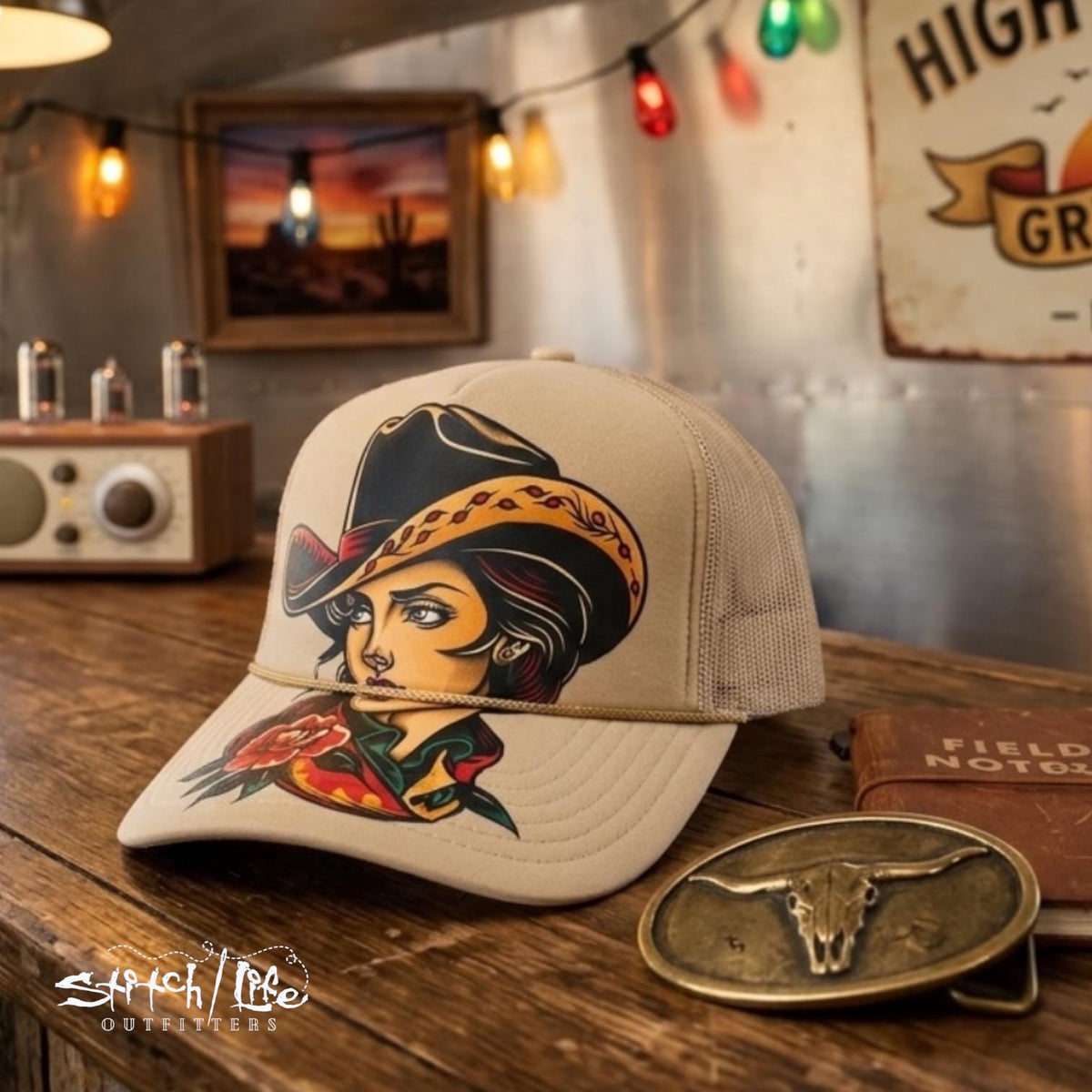 Vintage Cowgirl Trucker Hat