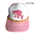 Rhinestone Bass Trucker Hat-Light Pink