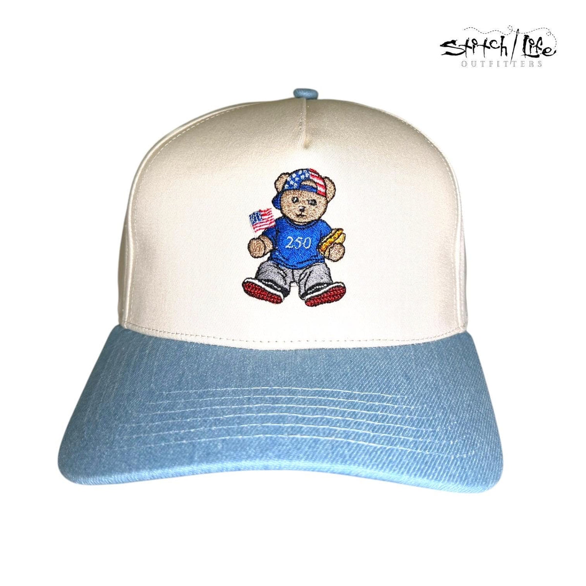 America 250 Teddy Bear Patriotic Trucker Hat