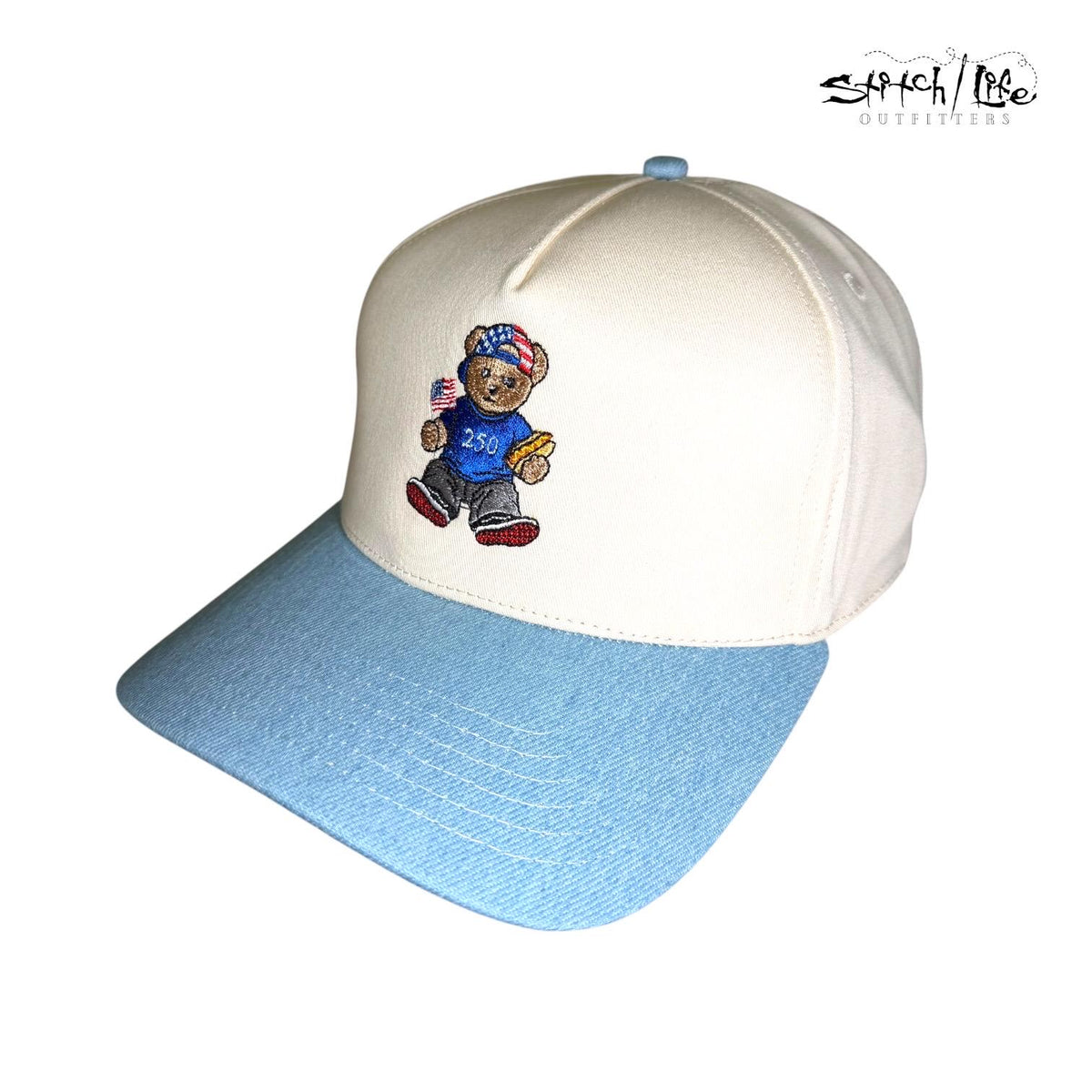 America 250 Teddy Bear Patriotic Trucker Hat