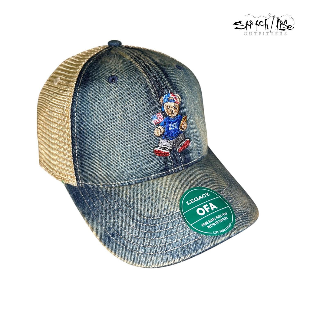 America 250 Teddy Bear Patriotic Trucker Hat