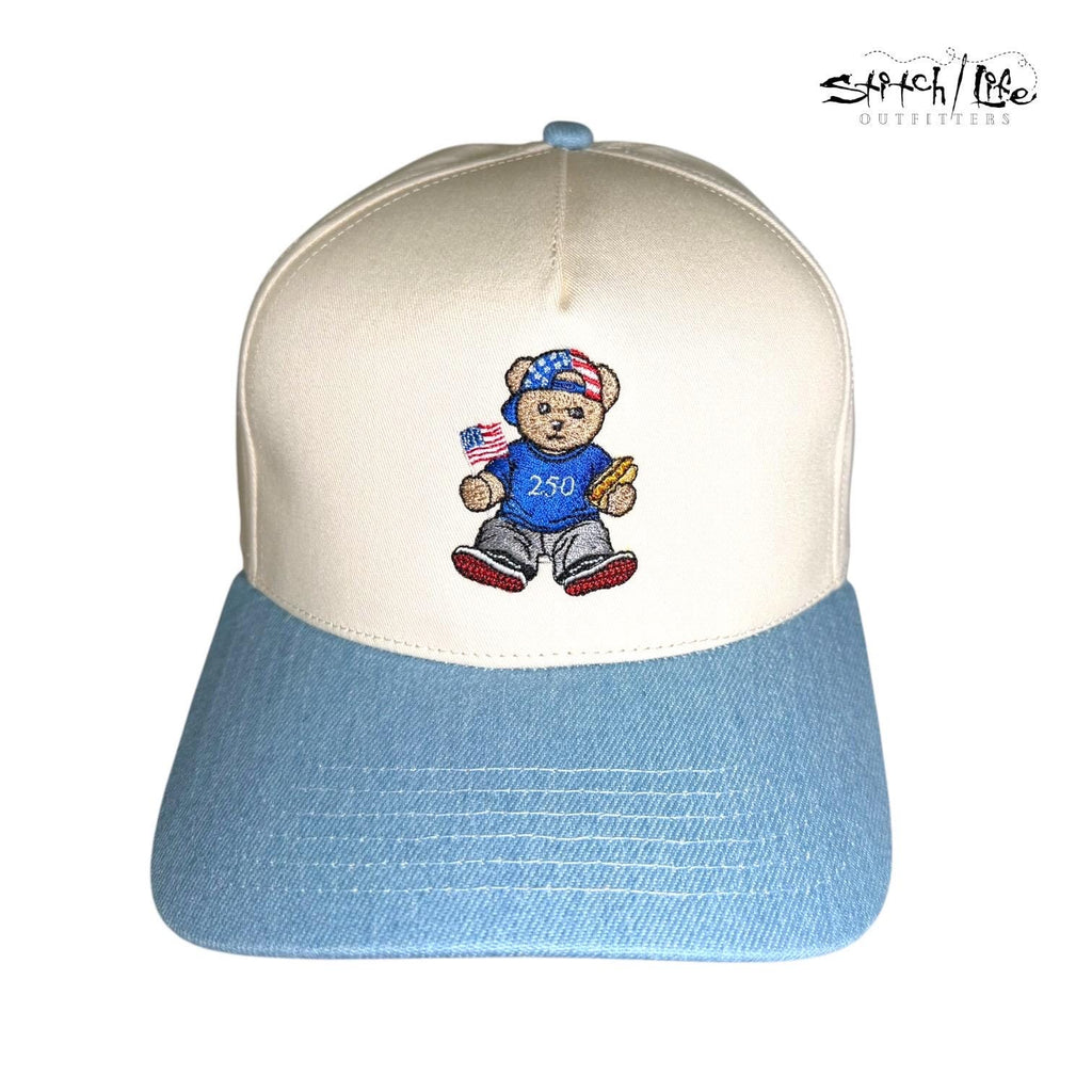 America 250 Teddy Bear Patriotic Trucker Hat