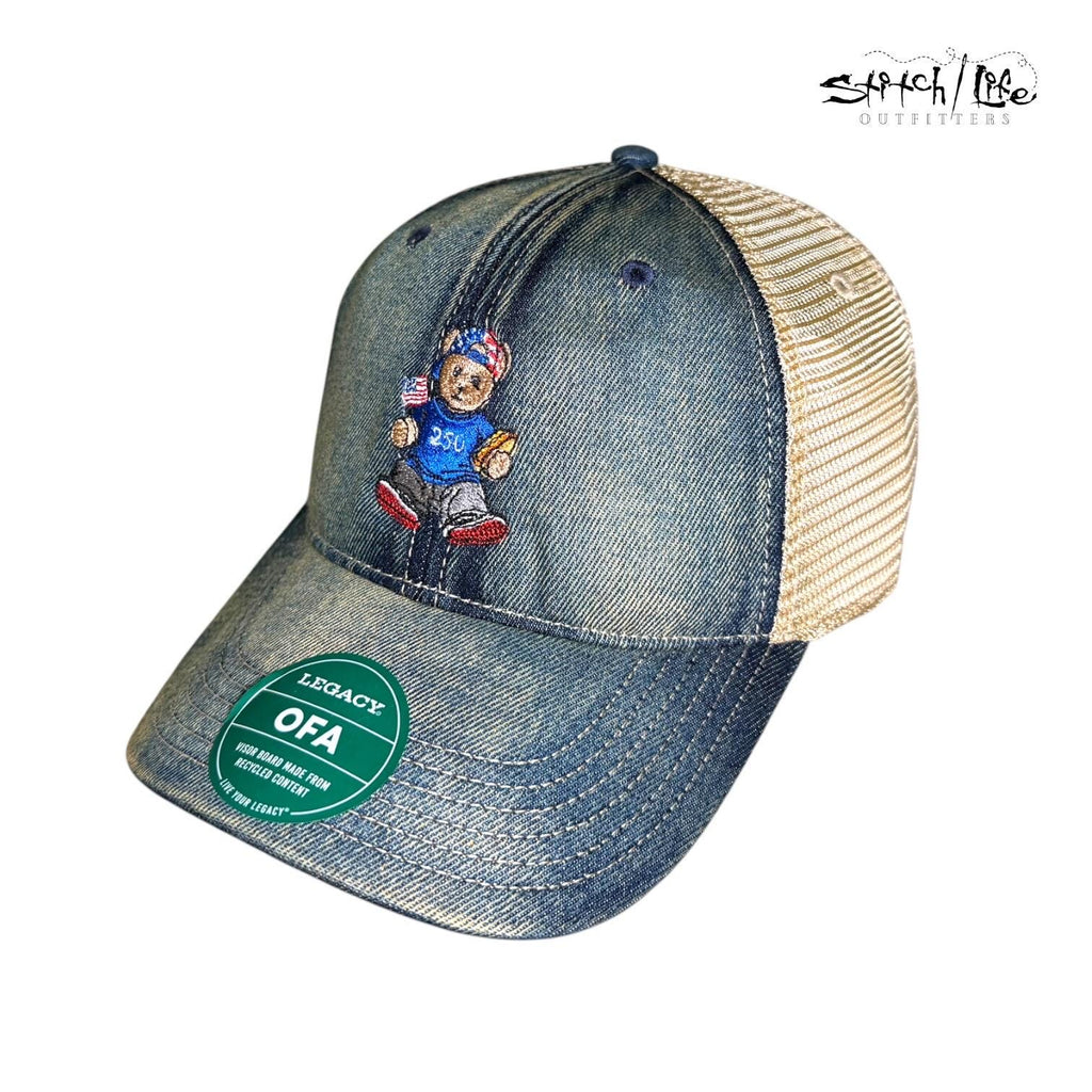 America 250 Teddy Bear Patriotic Trucker Hat