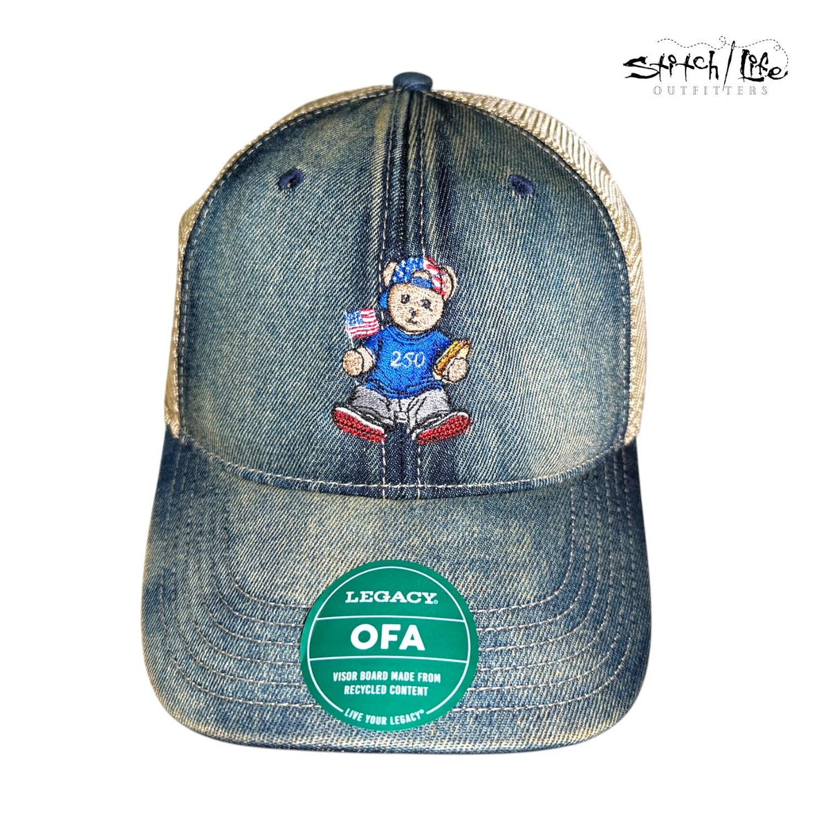 America 250 Teddy Bear Patriotic Trucker Hat
