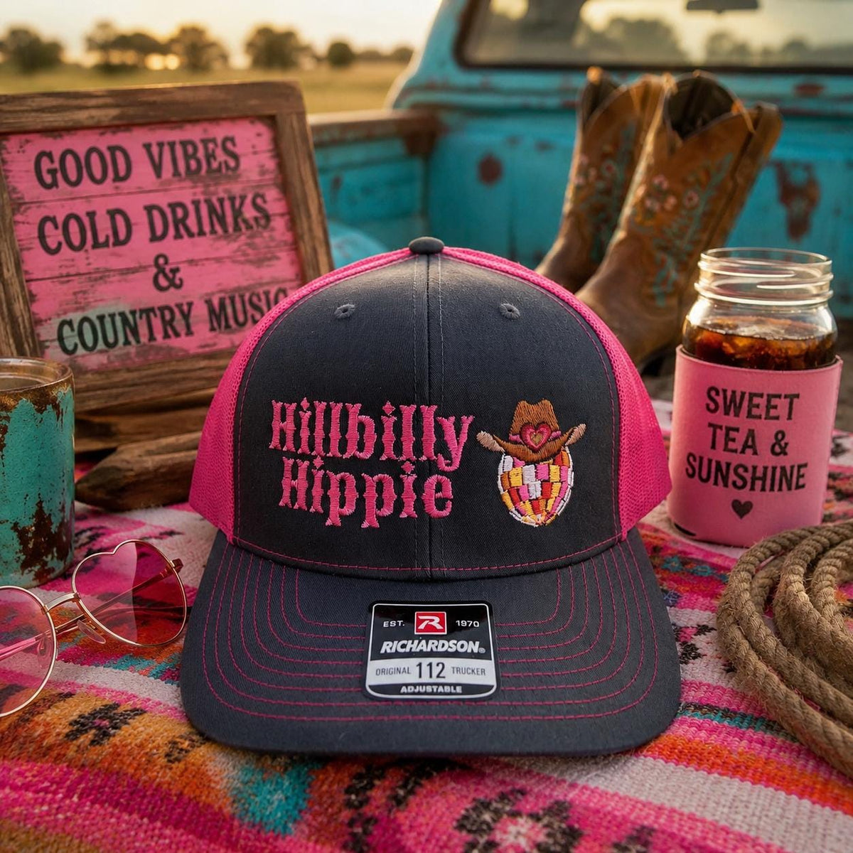 Hillbilly Hippie Trucker Hat