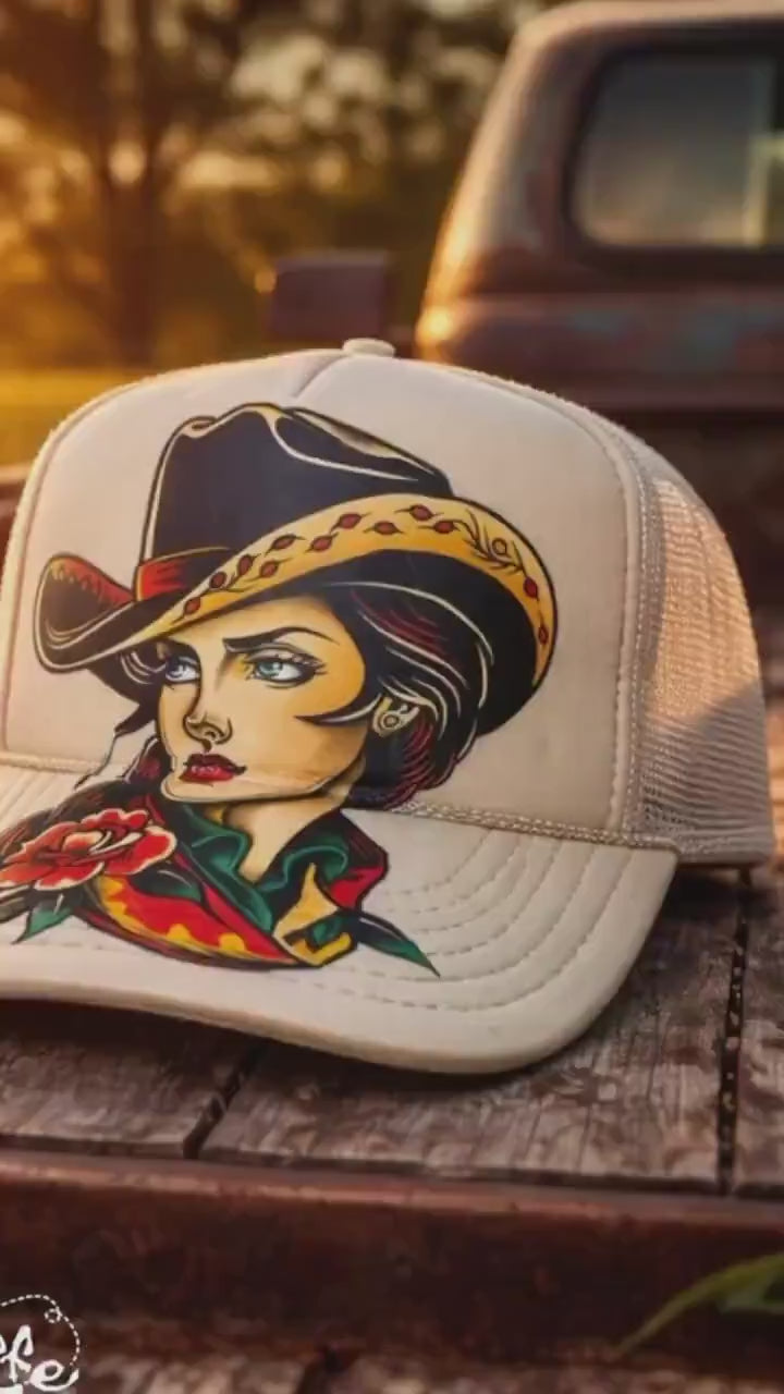 Vintage Cowgirl Trucker Hat