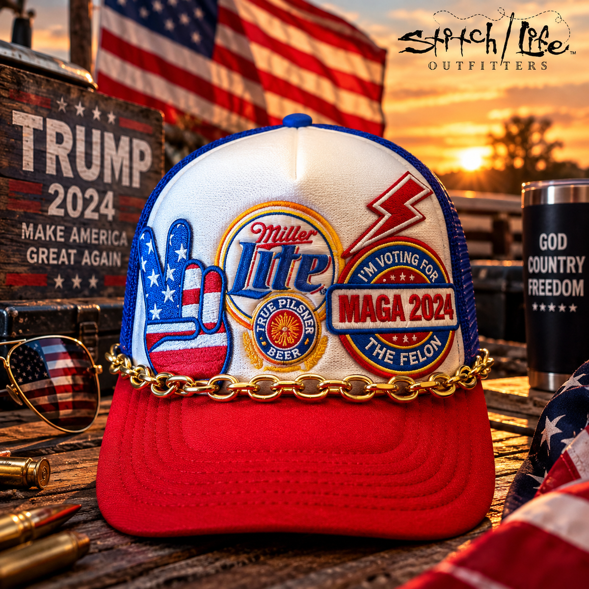 Trump 2024 Trucker Hat-Red
